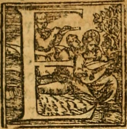 An illustration from Cronica del muy valeroso rey don Fernando, visnieto del sancto rey don Fernádo que gano a Seuilla : Nieto del rey dõ Alonso que fue par [?] emperador, [?] hizo el libro de las Sicte partidas y fue hijo del rey dõ Sancho el B[?]auo : Cuyas cronicas estan impressas : [?] y fue padre del rey dõ Alõso Onzeno q gano las Algeziras : Y abuelo del rey don Pedro : Cuyas cronicas tambie estan impressas : Este es el rey don Fernado que dizen que murio emplazado de los Caruajales, 1554, leaf 37