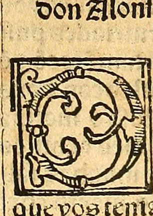 An illustration from Cronica del muy valeroso rey don Fernando, visnieto del sancto rey don Fernádo que gano a Seuilla : Nieto del rey dõ Alonso que fue par [?] emperador, [?] hizo el libro de las Sicte partidas y fue hijo del rey dõ Sancho el B[?]auo : Cuyas cronicas estan impressas : [?] y fue padre del rey dõ Alõso Onzeno q gano las Algeziras : Y abuelo del rey don Pedro : Cuyas cronicas tambie estan impressas : Este es el rey don Fernado que dizen que murio emplazado de los Caruajales, 1554, leaf 44