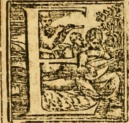 An illustration from Cronica del muy valeroso rey don Fernando, visnieto del sancto rey don Fernádo que gano a Seuilla : Nieto del rey dõ Alonso que fue par [?] emperador, [?] hizo el libro de las Sicte partidas y fue hijo del rey dõ Sancho el B[?]auo : Cuyas cronicas estan impressas : [?] y fue padre del rey dõ Alõso Onzeno q gano las Algeziras : Y abuelo del rey don Pedro : Cuyas cronicas tambie estan impressas : Este es el rey don Fernado que dizen que murio emplazado de los Caruajales, 1554, leaf 69