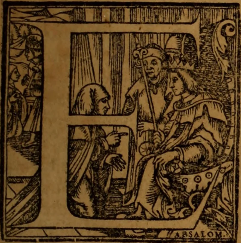 An illustration from Cronica del rey don Rodrigo con la destruycion de España : y como los moros la ganaron, 1587, leaf 10