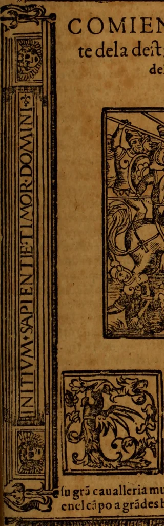 An illustration from Cronica del rey don Rodrigo con la destruycion de España : y como los moros la ganaron, 1587, leaf 260