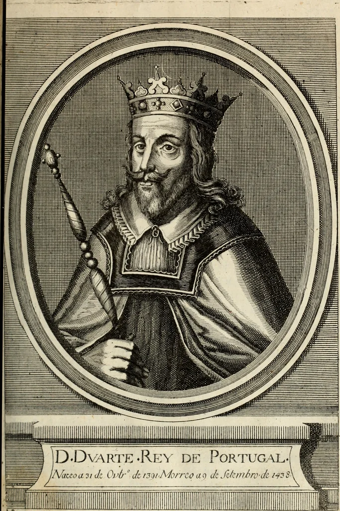 An illustration from Cronicas delrey d Ioam de gloriosa memoria o I. deste nome, e dos reys de Portugal o X. e as dos reys D. Duarte, e D. Affonso o V. ... : tiradas a luz por ordem do il.mo, e r.mo senhor Dom Rodrigo da Cunha. arcebispo de Lisboa ... e Autos do levantamento, e iuromentos delrey n.s. D. Ioam o IV, 1643, leaf 422