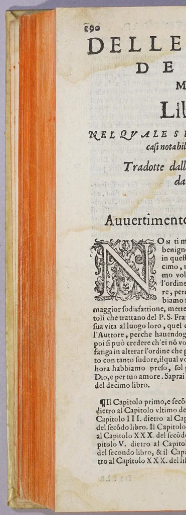 An illustration from Croniche de gli ordini instituiti dal padre S. Francesco; : che contengono la sua uita, la sua morte, i suoi miracoli, e di tutti i suoi santi discepoli, & compagni;, 1585, leaf 510
