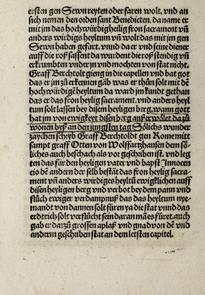 An illustration from Cronick von dem hochwirdigen vnd loblichen heyltum auff dẽ heyligen Perg Andechs genant In obern Bayren, leaf 30