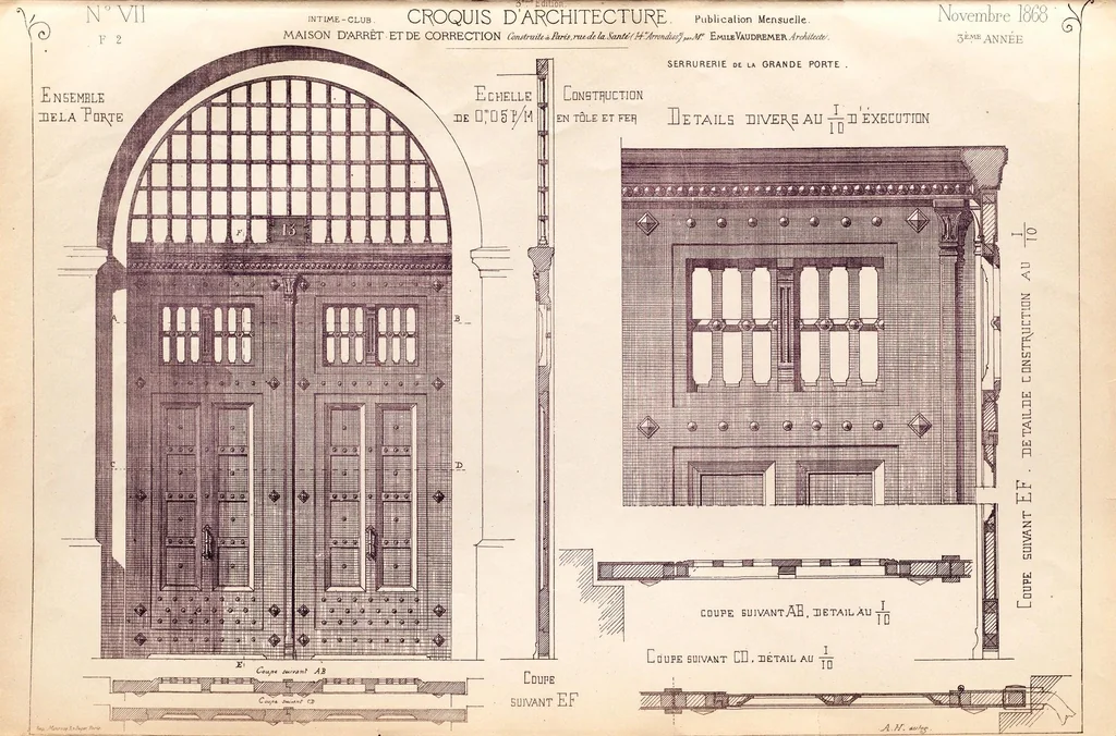 An illustration from Croquis d'architecture, 1866, leaf 19