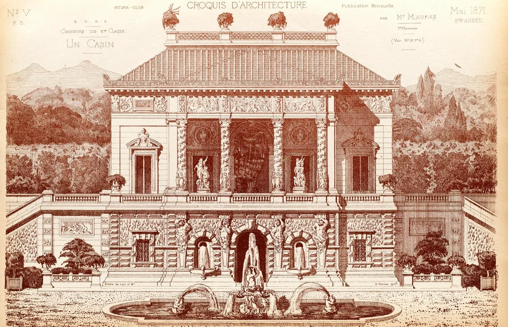 An illustration from Croquis d'architecture, 1866, leaf 211