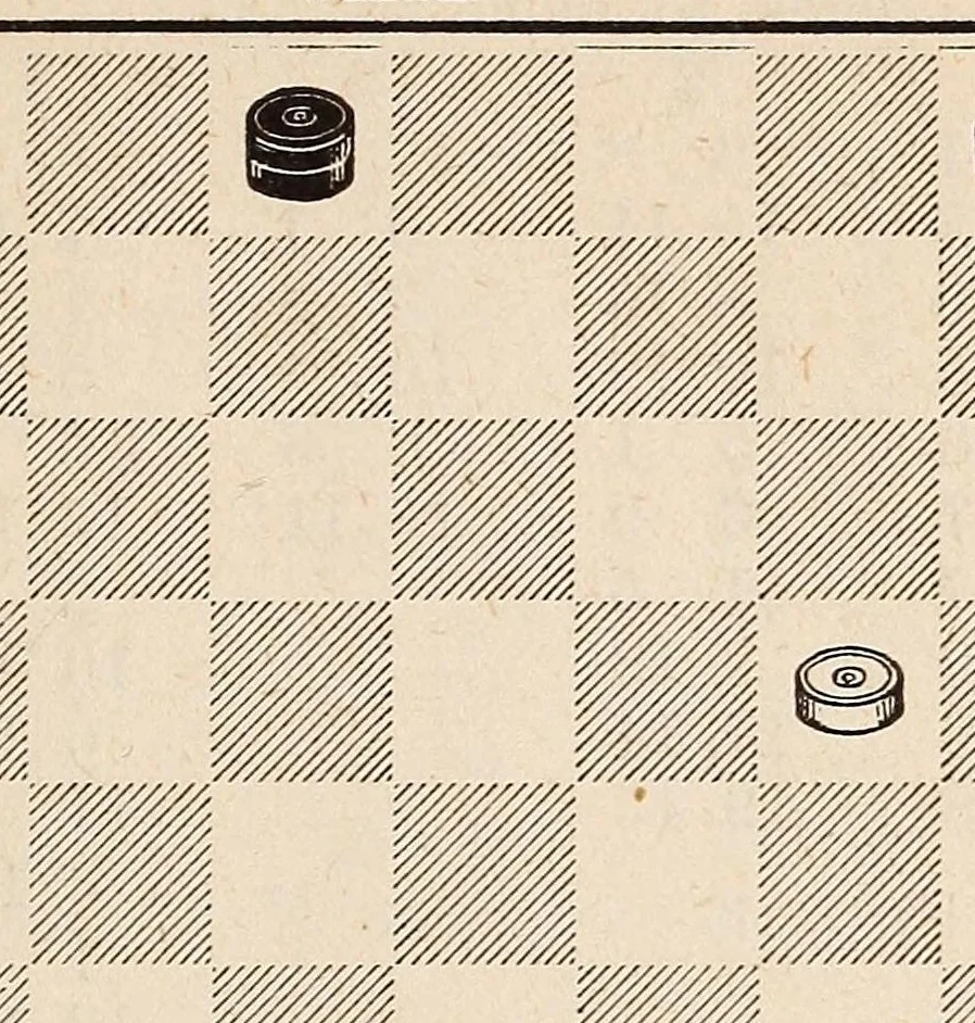 An illustration from Cross opening, games of draughts, 1878, leaf 187