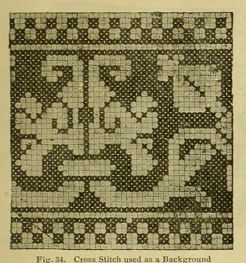 An illustration from Cross-stitch embroidery, 1899, leaf 15