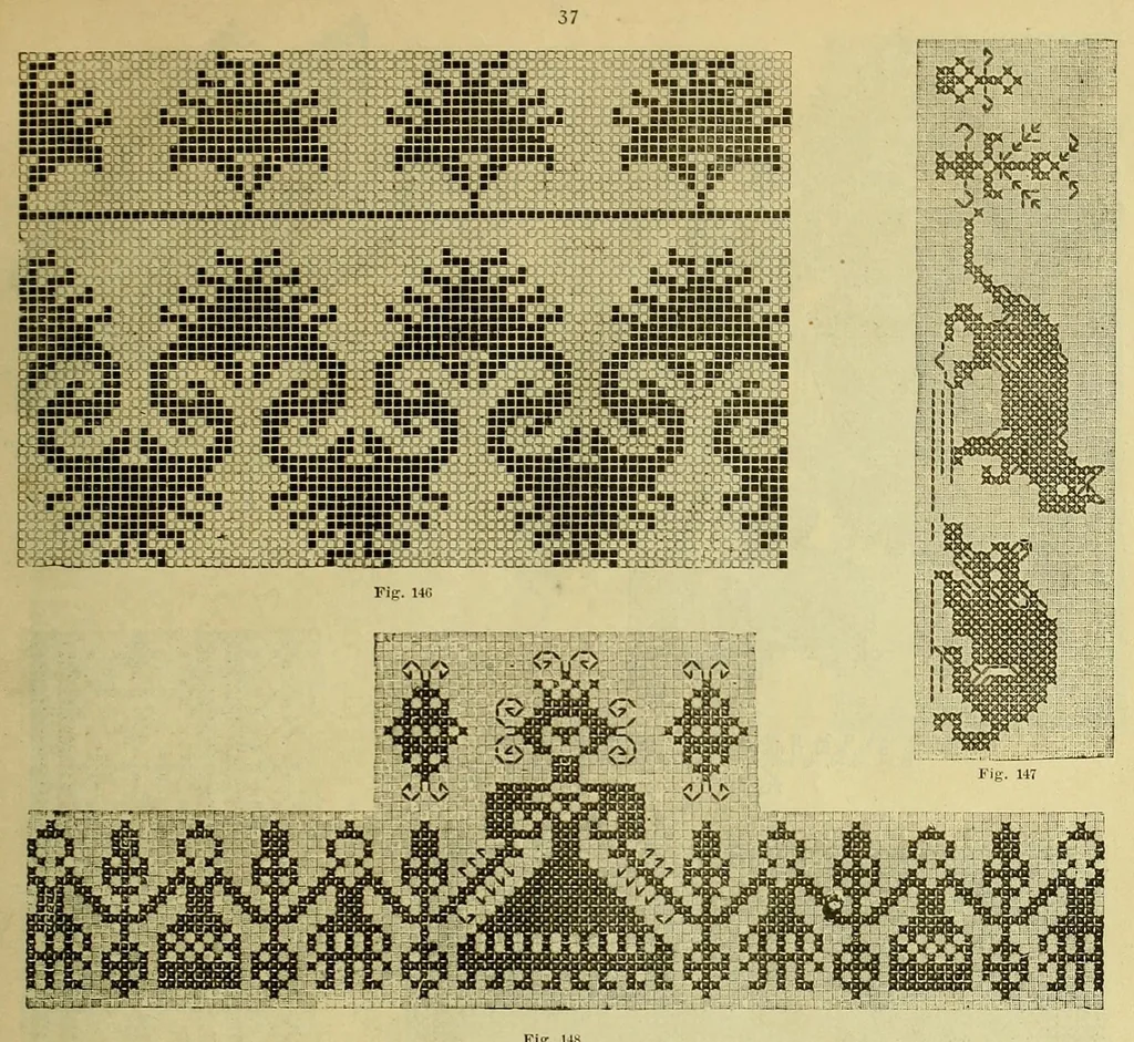 An illustration from Cross-stitch embroidery, 1899, leaf 43