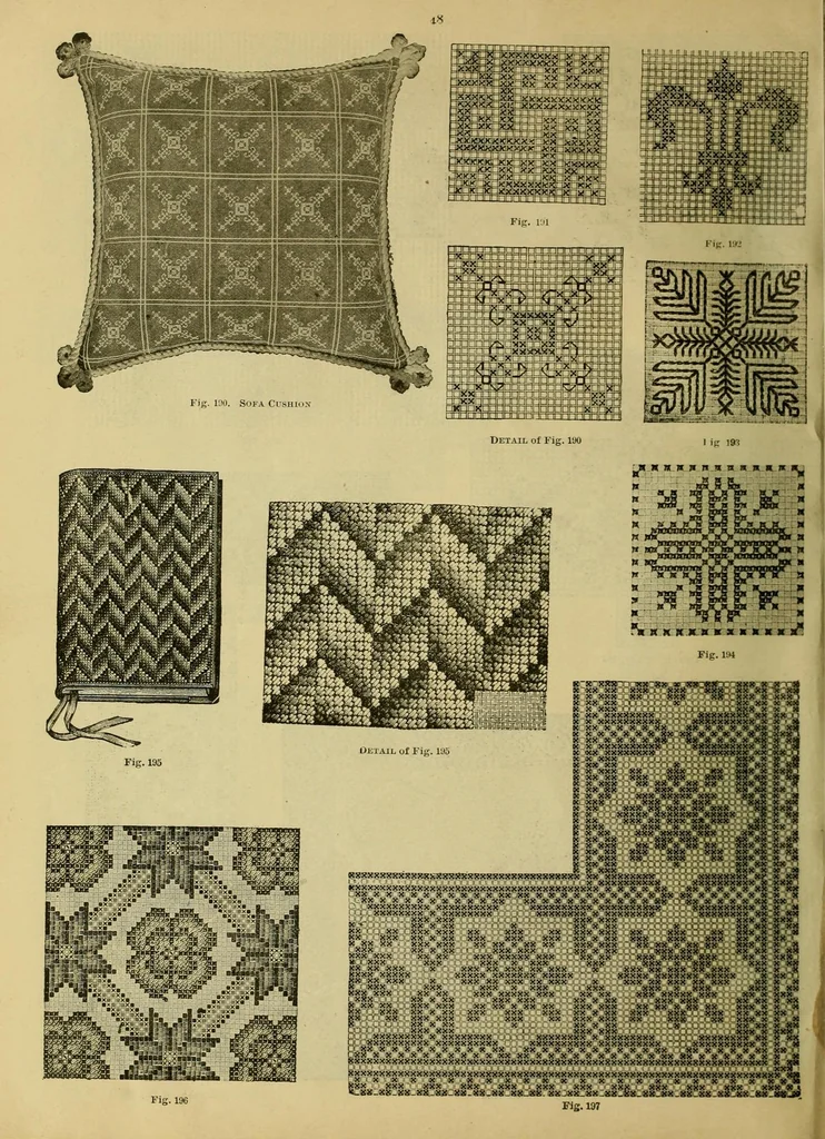 An illustration from Cross-stitch embroidery, 1899, leaf 54