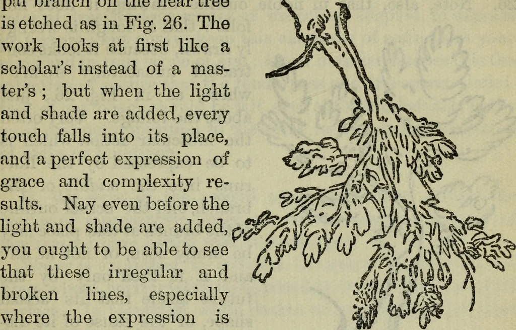 An illustration from The crown of wild olive ; also, Munera pulveris ; Pre-Raphaelitism ; Aratra Pentelici ; The ethics of the dust ; Fiction, fair and foul ; The elements of drawing, 1800, leaf 836