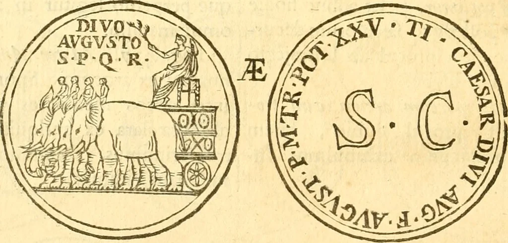 An illustration from C. Suetonius Tranquillus ex recensione Joannis Georgii Graevii ... : accedunt notae selectiores aliorum, 1708, leaf 1137