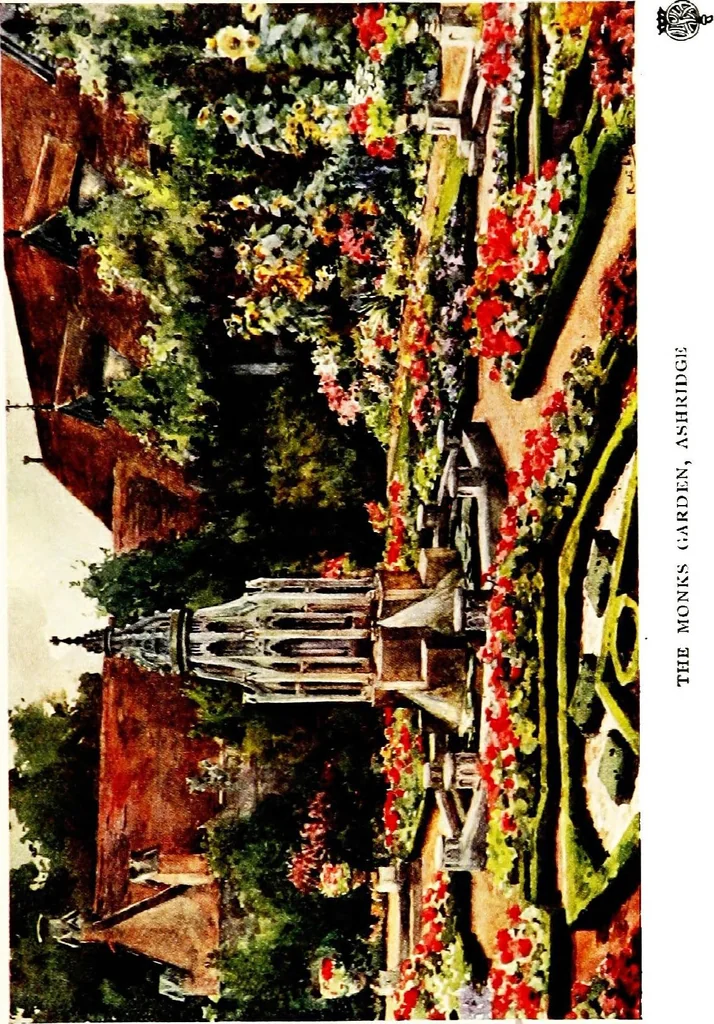An illustration from A book of English gardens, written, 1906, leaf 114