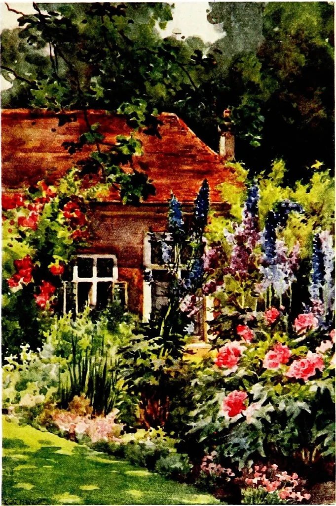 An illustration from A book of English gardens, written, 1906, leaf 222