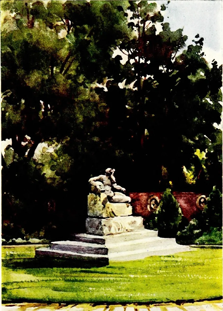 An illustration from A book of English gardens, written, 1906, leaf 226