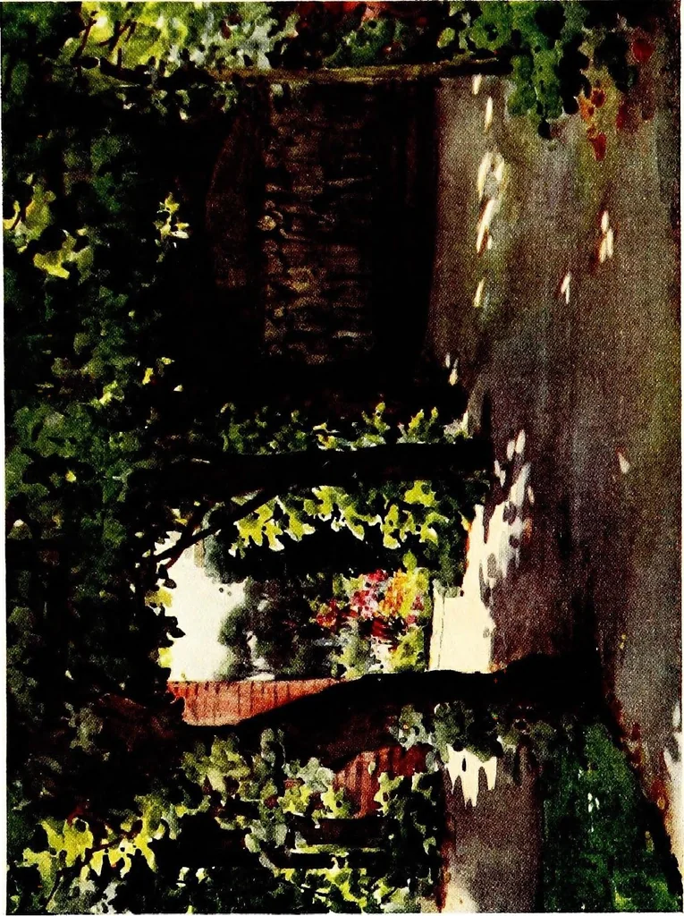 An illustration from A book of English gardens, written, 1906, leaf 244