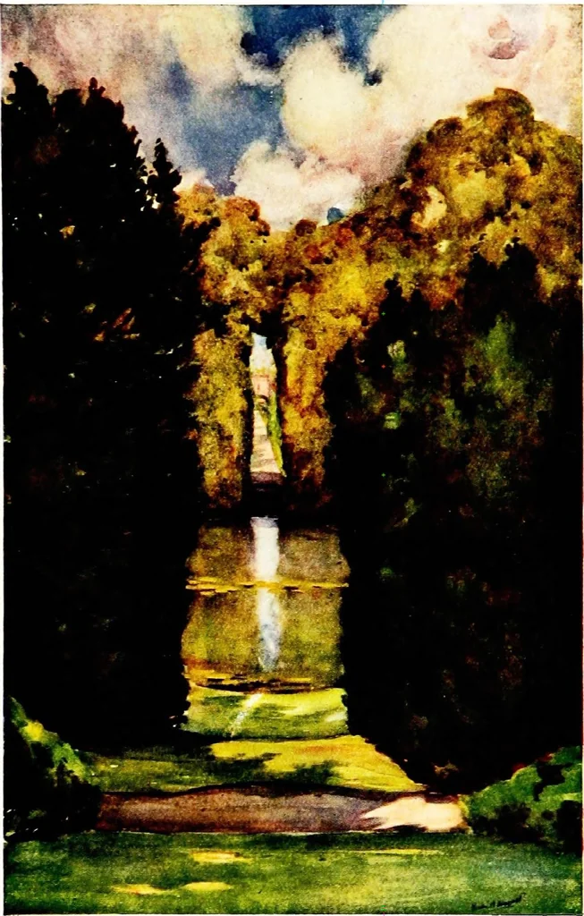 An illustration from A book of English gardens, written, 1906, leaf 258