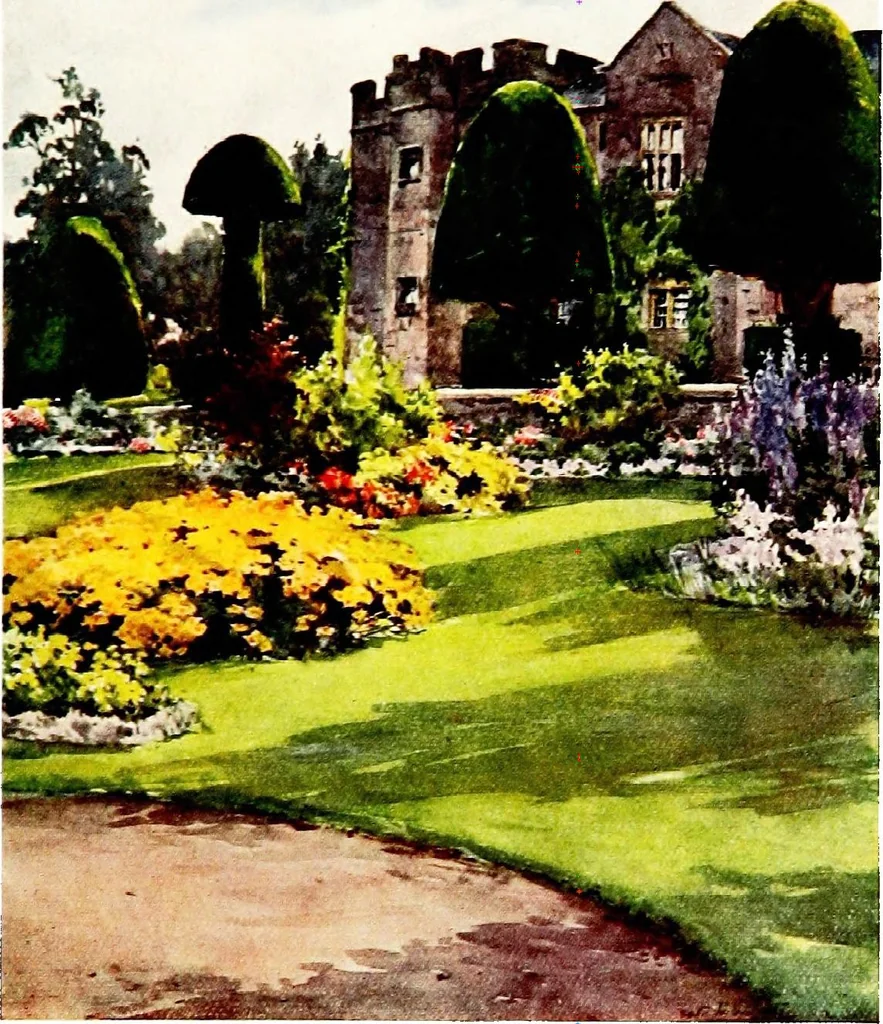 An illustration from A book of English gardens, written, 1906, leaf 298
