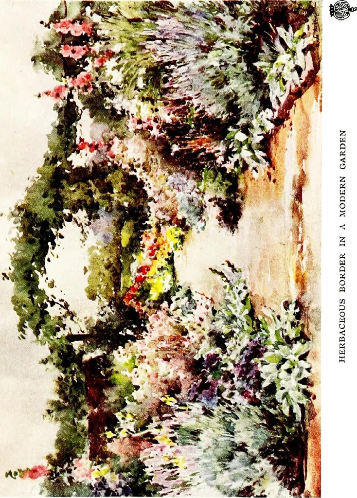 An illustration from A book of English gardens, written, 1906, leaf 348