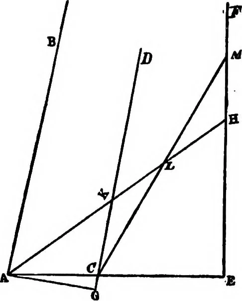 An illustration from Geometrical researches on the theory of parallels, 1914, leaf 27