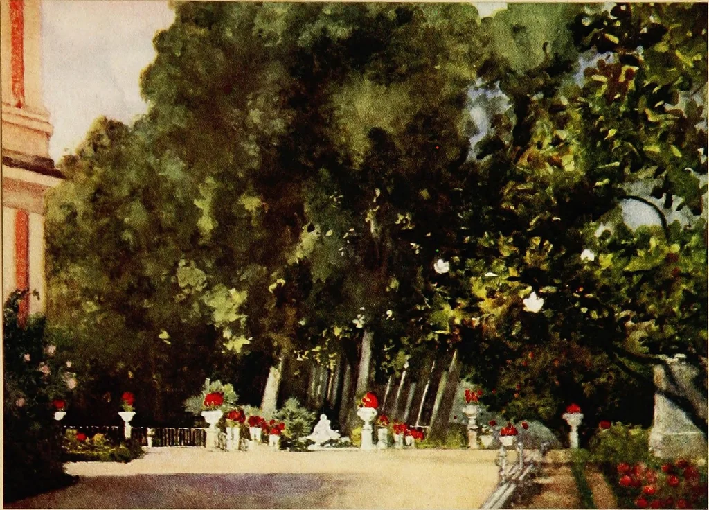 An illustration from Royal palaces & gardens, 1916, leaf 271