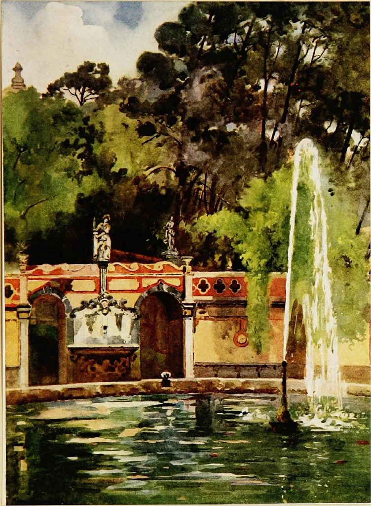 An illustration from Royal palaces & gardens, 1916, leaf 275