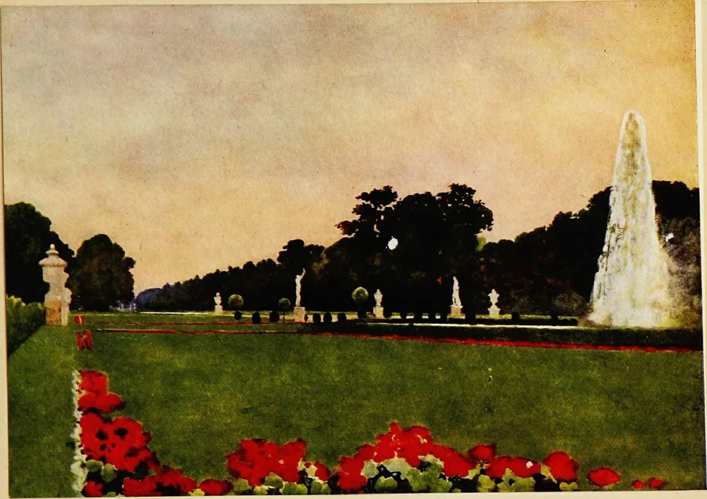 An illustration from Royal palaces & gardens, 1916, leaf 323