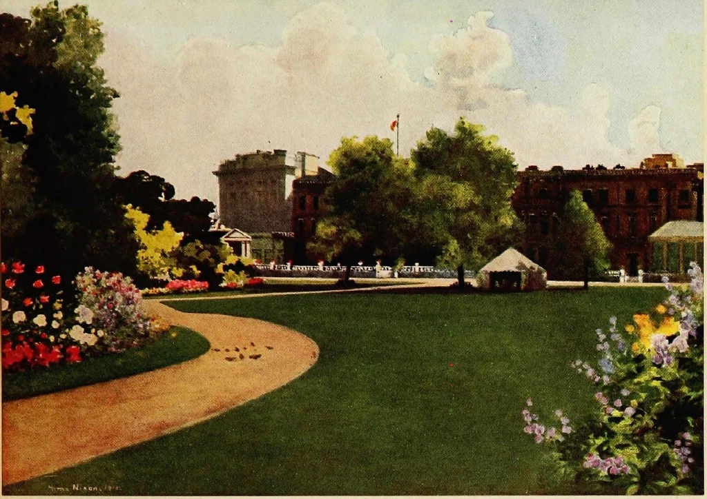 An illustration from Royal palaces & gardens, 1916, leaf 55