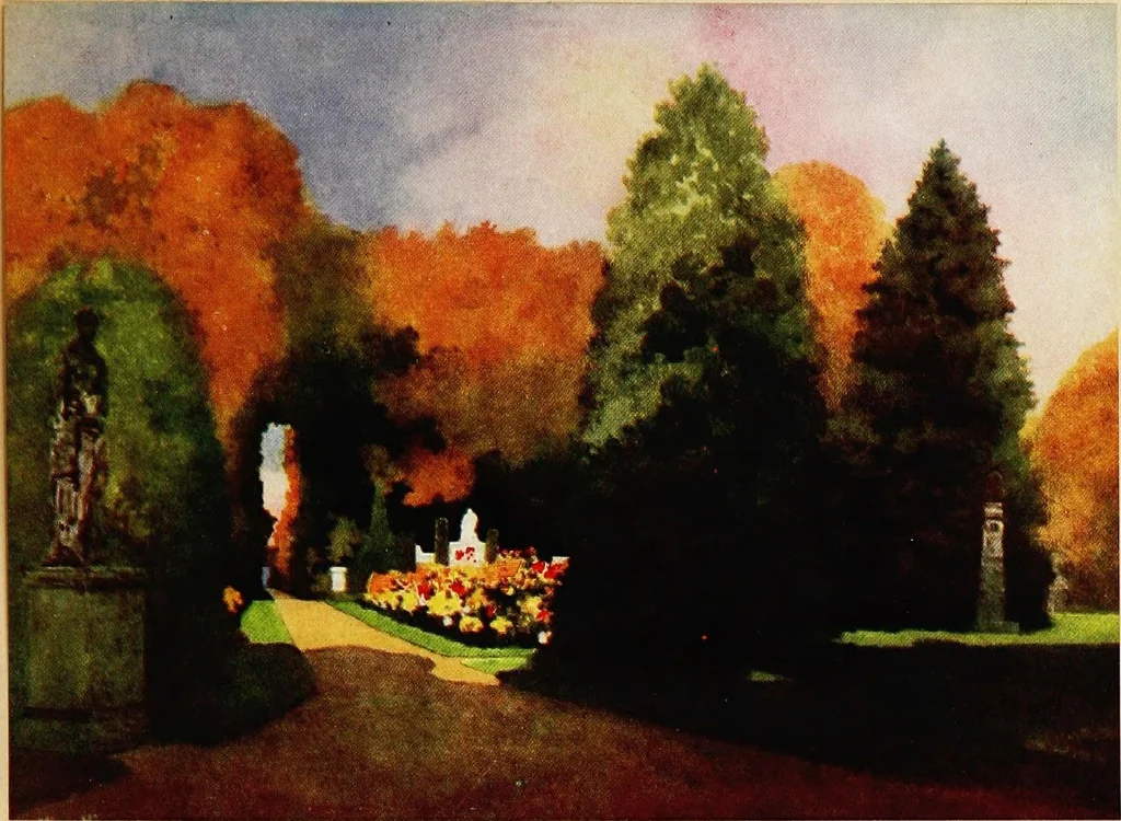 An illustration from Royal palaces & gardens, 1916, leaf 97