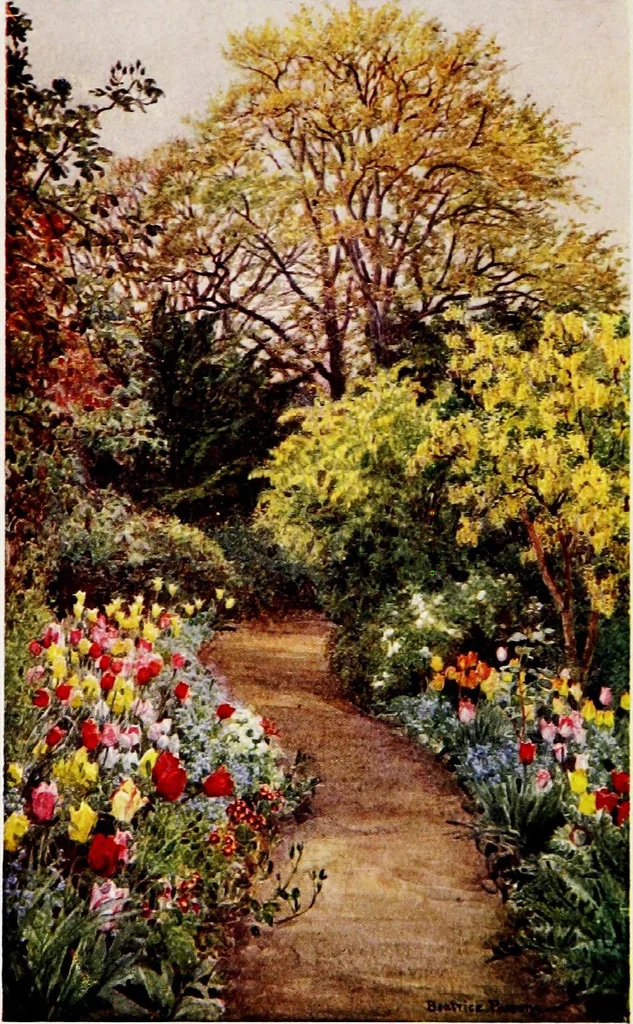 An illustration from Gardens of England, 1911, leaf 219