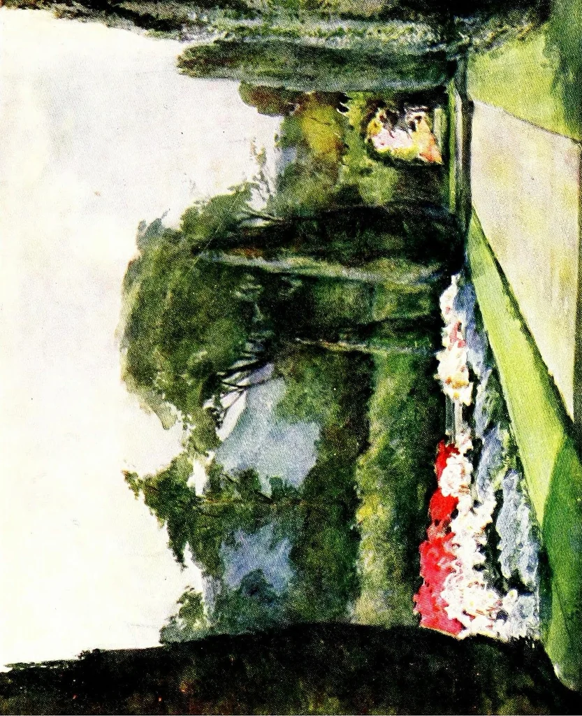 An illustration from Flower grouping in English, Scotch & Irish gardens; notes & 56 sketches in colour, 1907, leaf 107