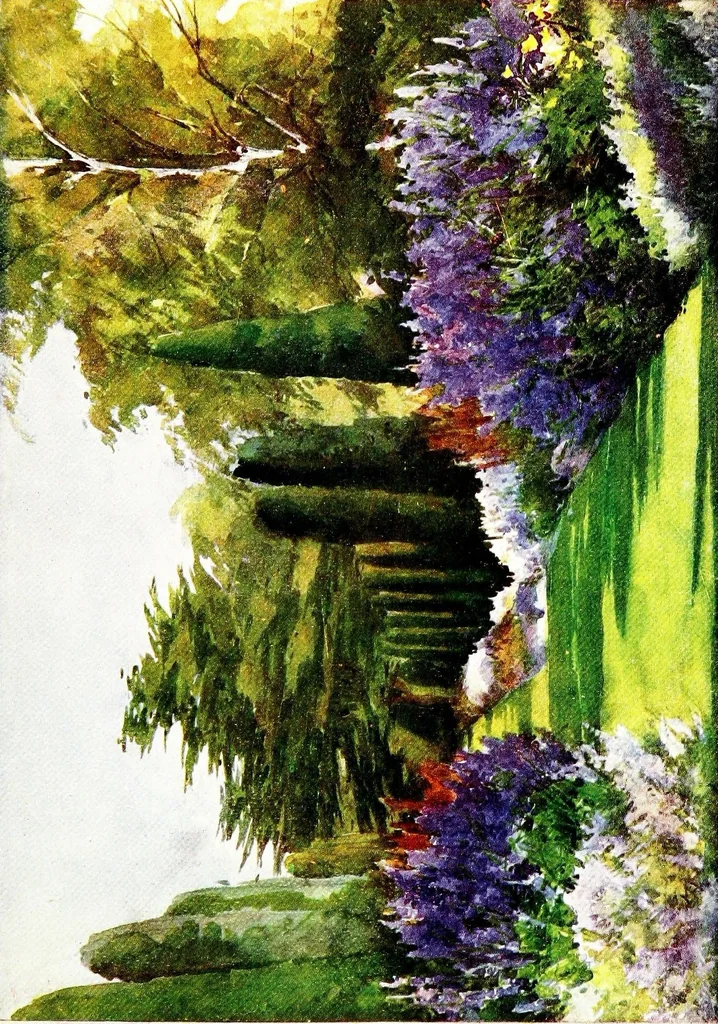 An illustration from Flower grouping in English, Scotch & Irish gardens; notes & 56 sketches in colour, 1907, leaf 151