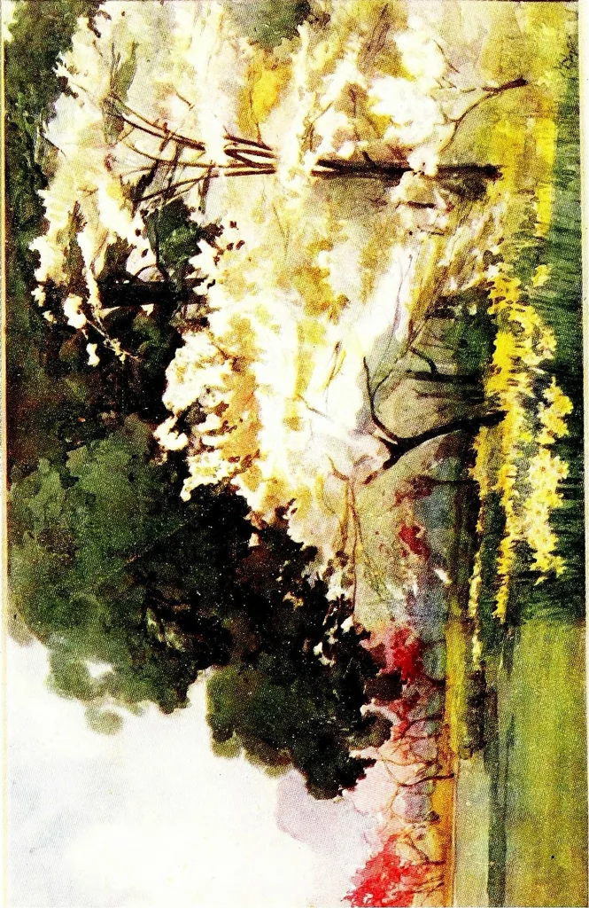 An illustration from Flower grouping in English, Scotch & Irish gardens; notes & 56 sketches in colour, 1907, leaf 210