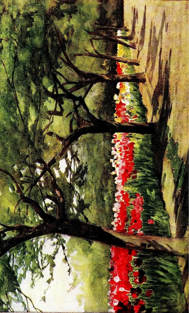 An illustration from Flower grouping in English, Scotch & Irish gardens; notes & 56 sketches in colour, 1907, leaf 256