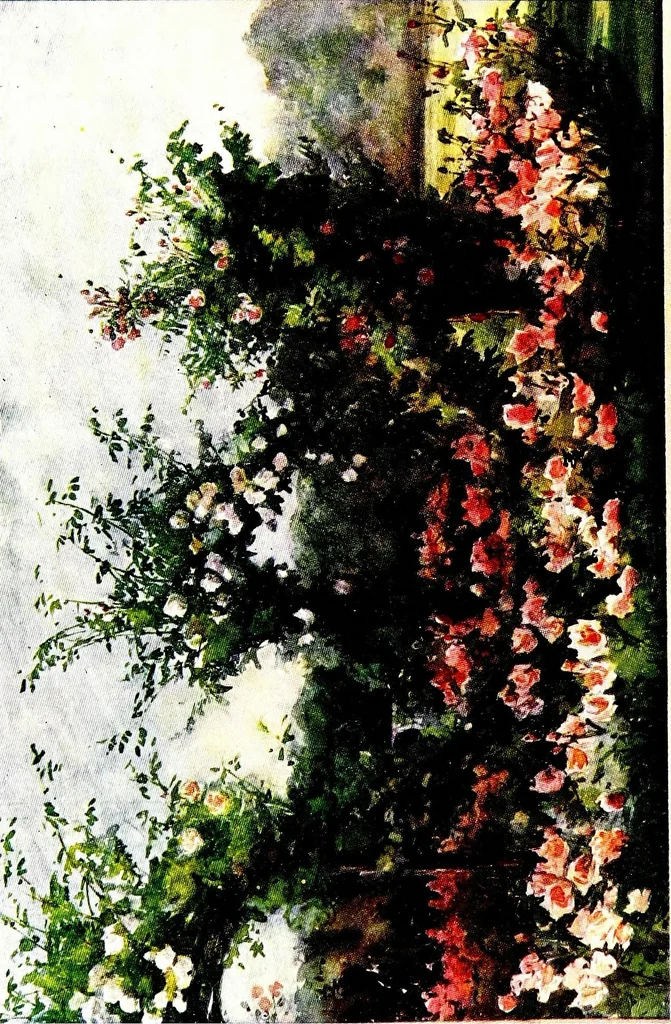 An illustration from Flower grouping in English, Scotch & Irish gardens; notes & 56 sketches in colour, 1907, leaf 328