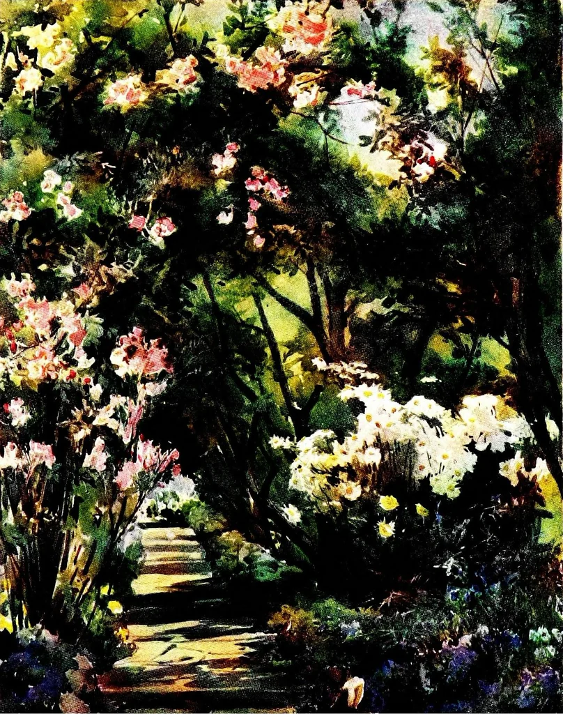 An illustration from Flower grouping in English, Scotch & Irish gardens; notes & 56 sketches in colour, 1907, leaf 361