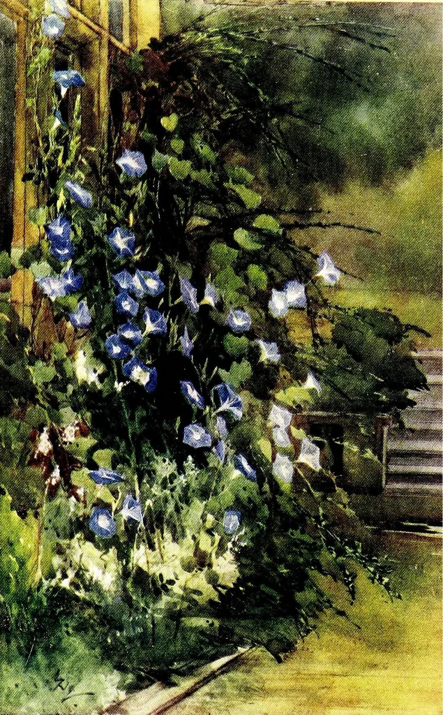 An illustration from Flower grouping in English, Scotch & Irish gardens; notes & 56 sketches in colour, 1907, leaf 424