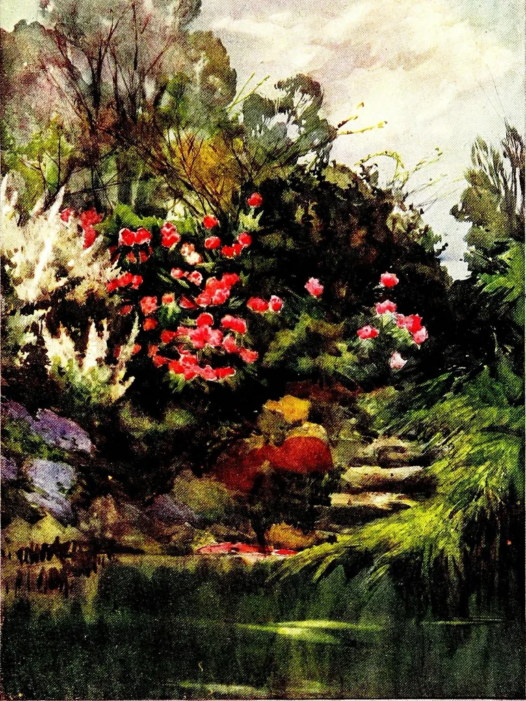 An illustration from Flower grouping in English, Scotch & Irish gardens; notes & 56 sketches in colour, 1907, leaf 437