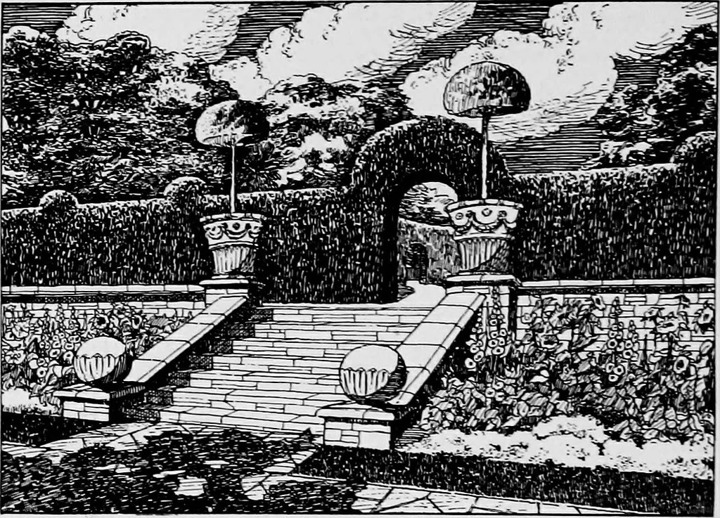 An illustration from Gardens in the making, 1914, leaf 153