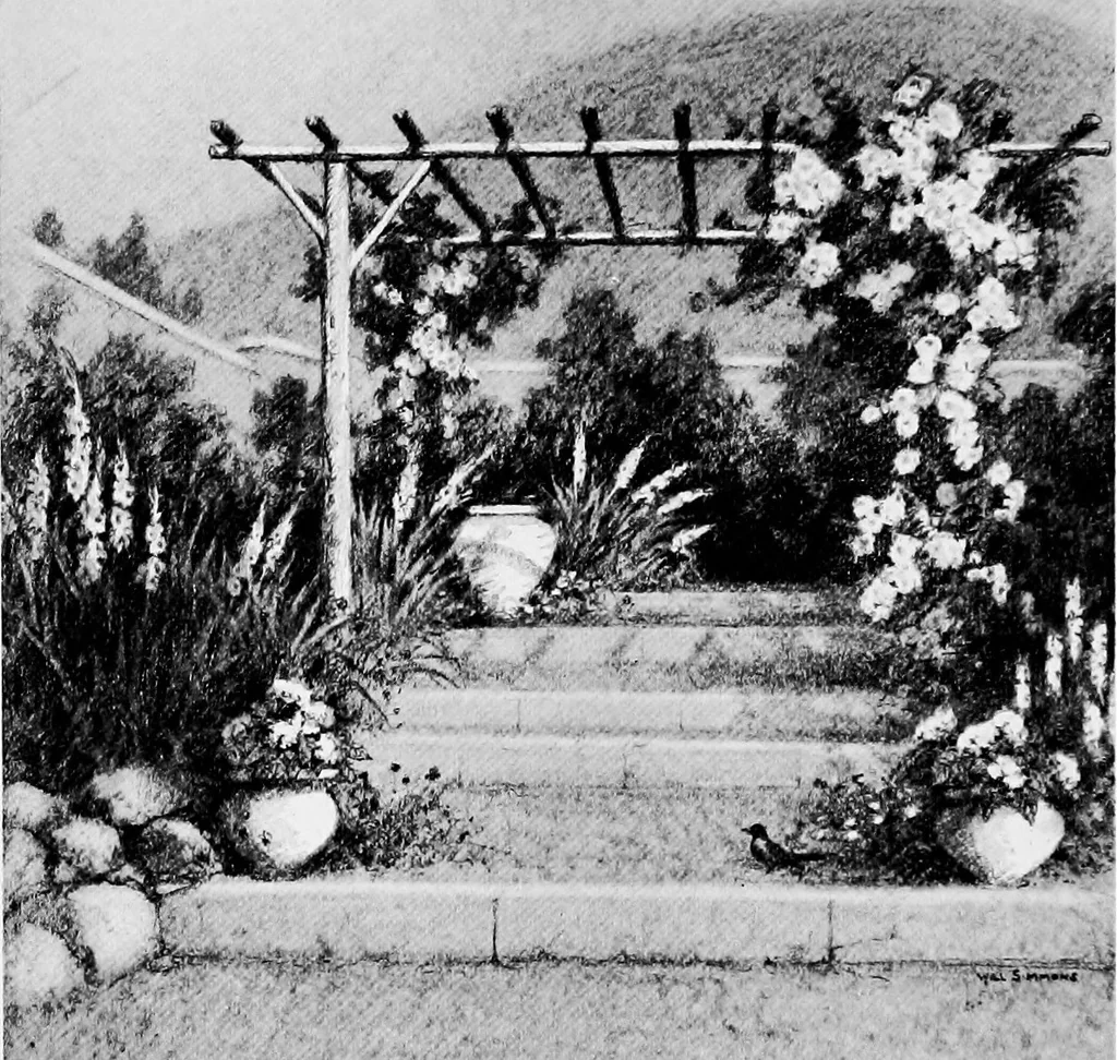 An illustration from My garden, 1920, leaf 7