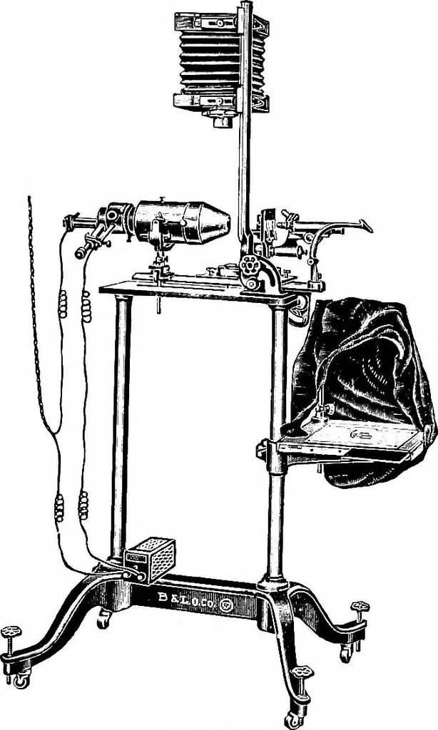 An illustration from Recent developments in drawing by the aid of projection apparatus used on the house lighting system .., 1912, leaf 34