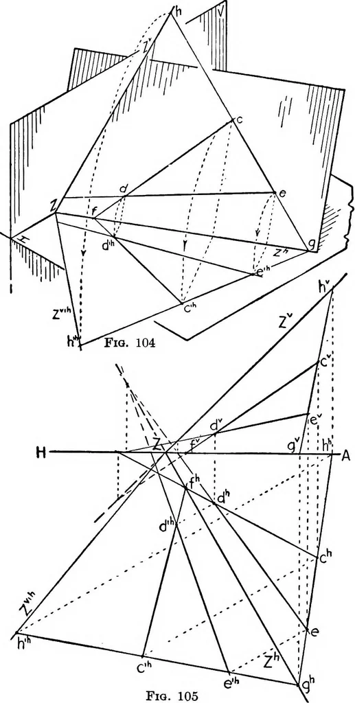 An illustration from Descriptive geometry, 1921, leaf 119