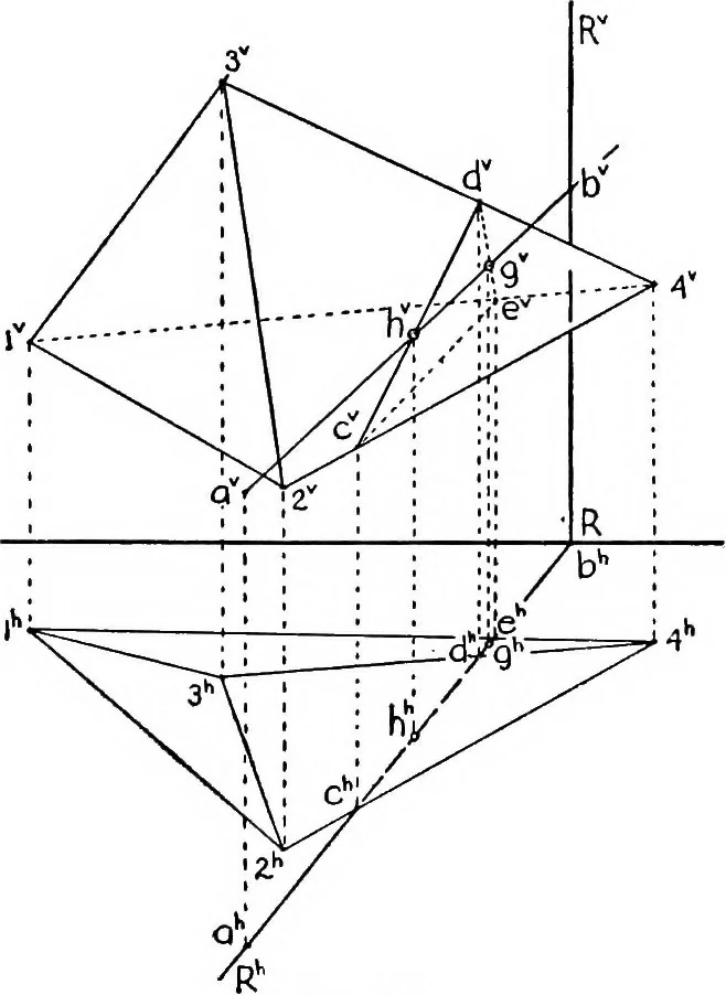 An illustration from Descriptive geometry, 1921, leaf 133