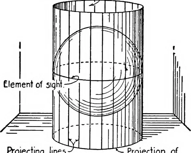 An illustration from Descriptive geometry, 1921, leaf 174