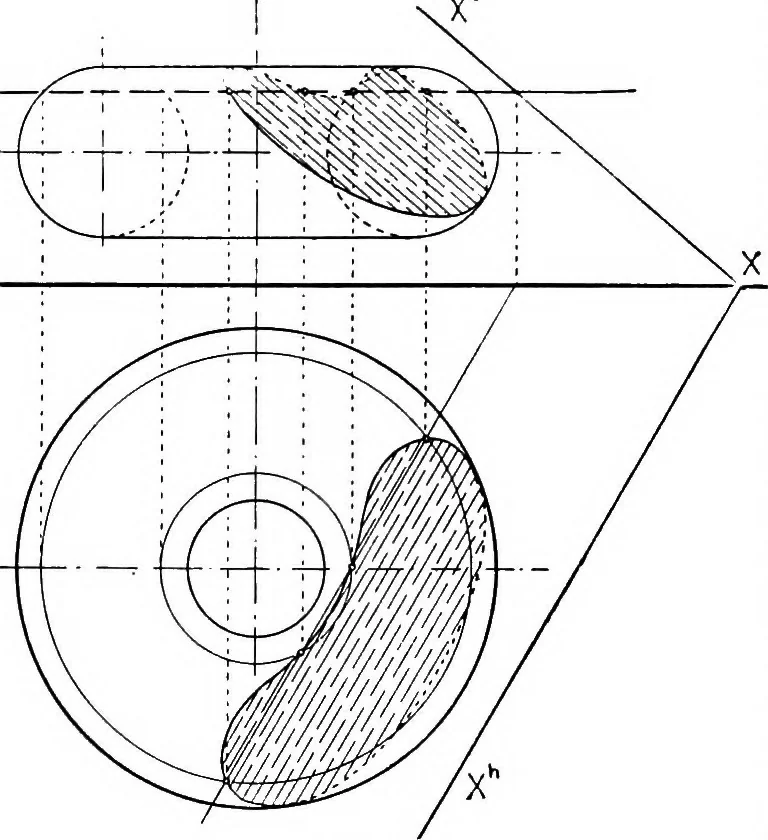 An illustration from Descriptive geometry, 1921, leaf 217