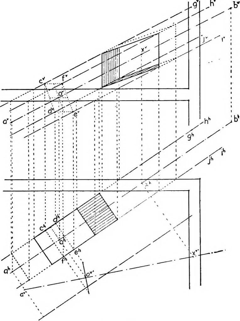 An illustration from Descriptive geometry, 1921, leaf 228