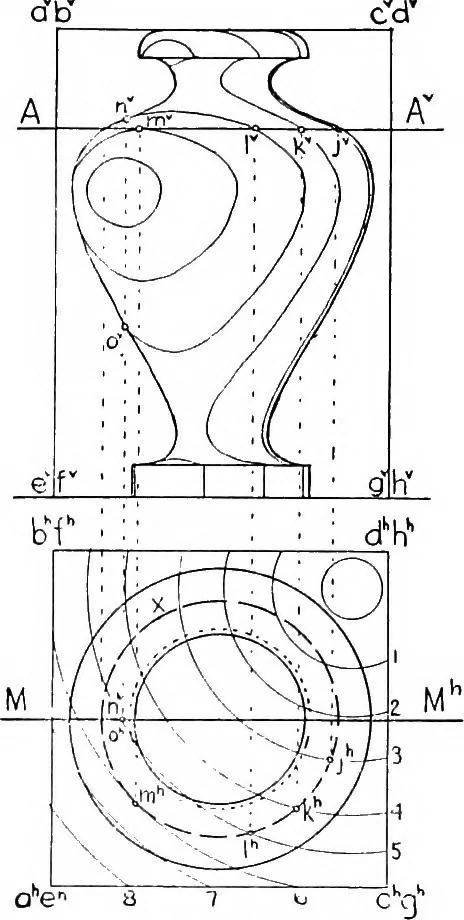 An illustration from Descriptive geometry, 1921, leaf 243