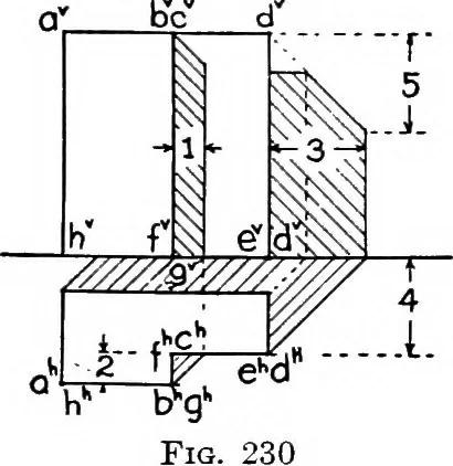 An illustration from Descriptive geometry, 1921, leaf 264