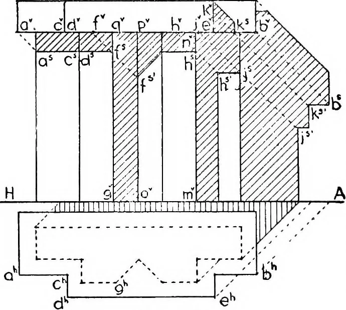 An illustration from Descriptive geometry, 1921, leaf 265