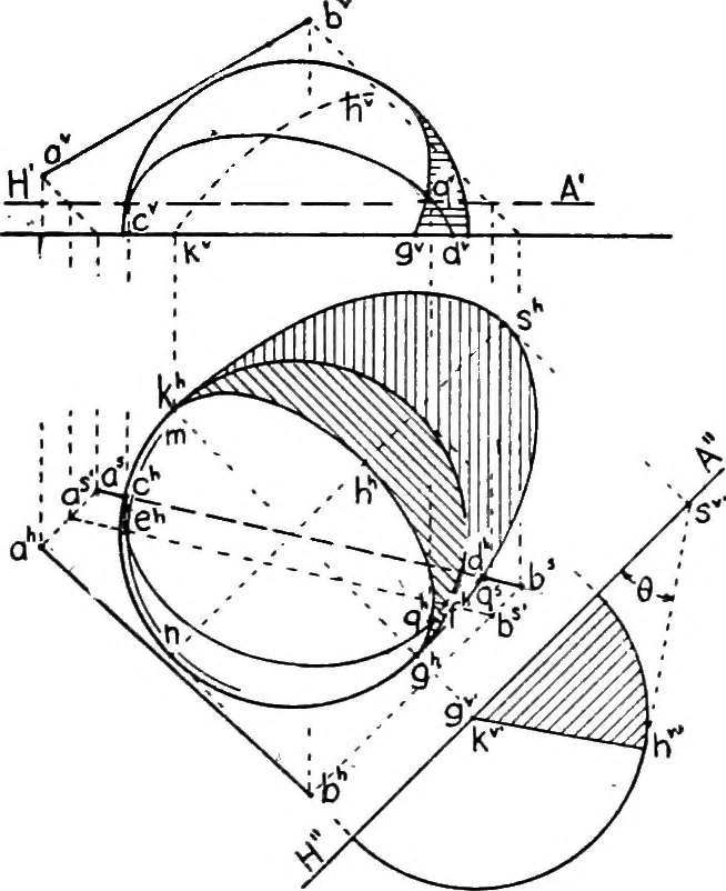 An illustration from Descriptive geometry, 1921, leaf 270